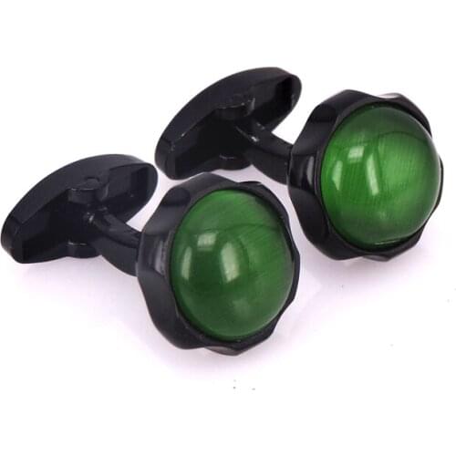 High grade design green zircon Cufflinks luxury style mens French shirt cuff buttons