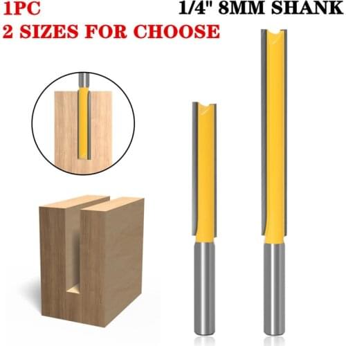 1Pc 8mm Shank Extra Long Straight/Dado Router Bit 1/2" Diameter X 3" Length Carbide Straight Milling Cutters Woodworking Tools