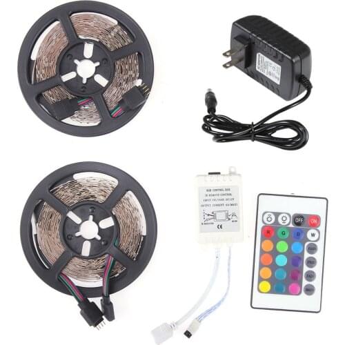 10M RGB 2835 Waterproof LED Strip light SMD 24 Key Remote 12V US EU Power Full Kit practical portable light