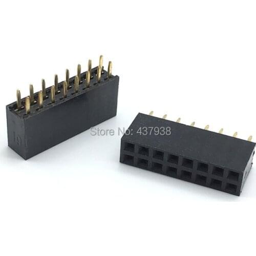 100pcs 2x8P Pin Header 16Pin 2.54mm Double Row Female Straight Header Pitch Socket 2*8Pin Outlet 2 x 8 Female Header Connector