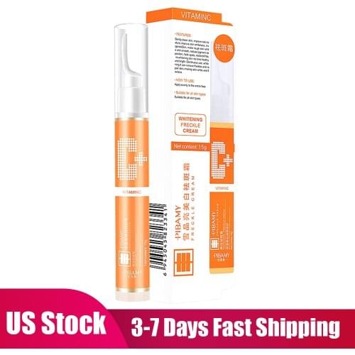15ml Anti-Freckle Cream Vitamin C Whitening Freckle Serum Instant Blemish Removal Gel Facial Skin Brightening Dark Spot Removal