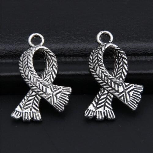 30pcs Silver Color Scarf Charms Jewelry Metal Ornament Pendant For Earrings Keychain Bracelet DIY Handmade A2962