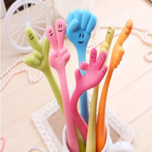 50 Pcs/1 Lot Funny Ballpoint Pen Expressive Finger Cartoon Ball Pen Creative Hand Bendable Korea Stationery Wholesale