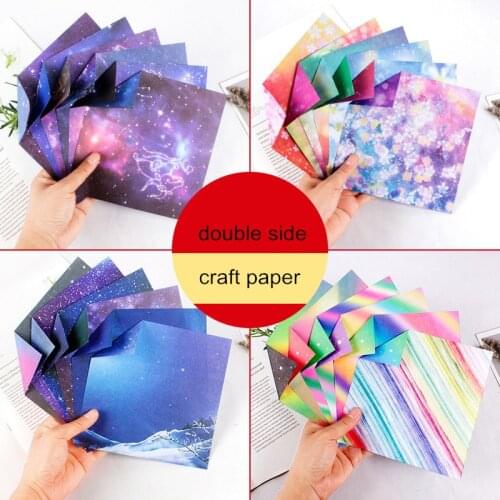 50PCS 15 cm Craft Paper Toy Star Flower Colorful Folding Papers Kids Handmade DIY Scrapbooking Craft Decoration