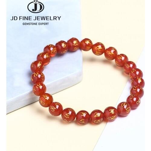 JD Authentic And Natural Agate Tibetan Six-Character Mantra Tibetan Buddhist Prayer Wheel Bracelet Unisex Bracelet Wholesale