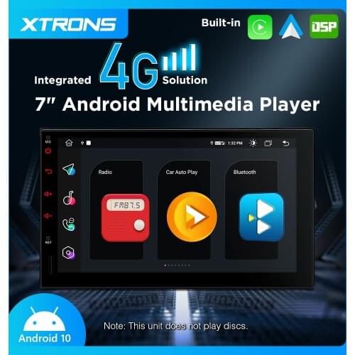 XTRONS 7" Android 10.0 2 DIN Size Video Stereo Car multimedia player HD Digital TFT Capacitive Touch Screen Built-in DSP 4G