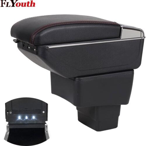 Car Armrest Box For Mazda CX-3 CX 3 CX3 2014-2019 USB Charging LED Light Arm Rest Rotatable Centre Console Storage Box Styling