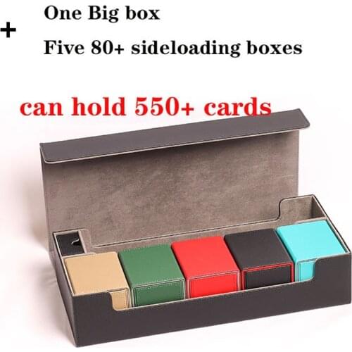 Large Black Card Case Deck Box Storage Box With 5 Small boxes For Board Game Cards MTG/TCG/PKM/PTCG Yugioh Can Hold 550+ Cards
