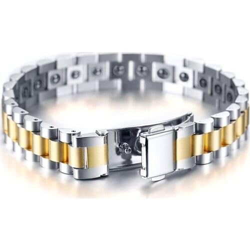 Oktrendy Bio Hematite Bracelets for Women Men Korea Popular Stainless Steel Health Magnetic Hematite Stones Energy Power Jewelry
