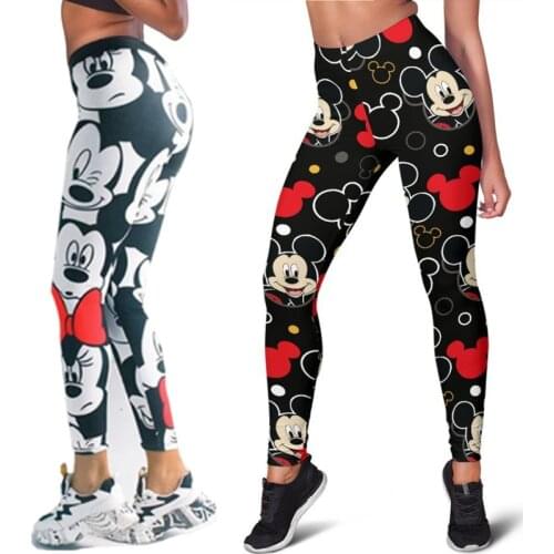 DISNEY mickey mouse trousers women sweatpants women Digital 3D printed Mickey Mouse leggings hips high waist woman pants