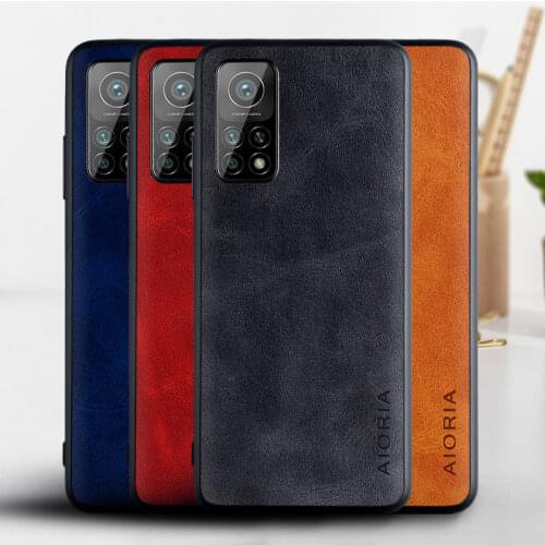 Case for Xiaomi Mi 10T Pro case cover,simulation Cow grain leather case withTPU+PC 2in1 material