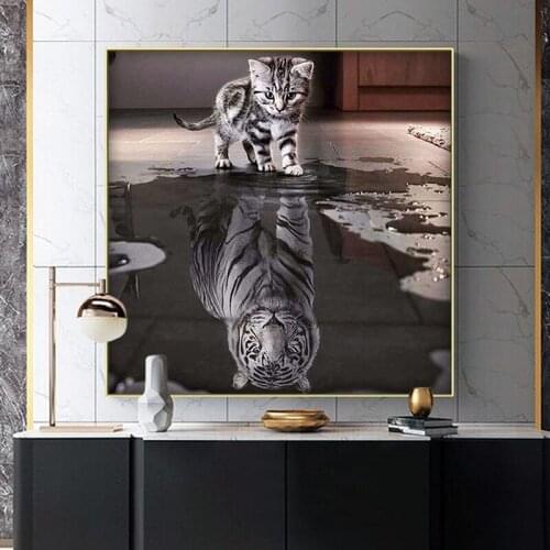 DIY digital painting big tiger kitten animal painting art decoration painting adult hand-painted decompression painting