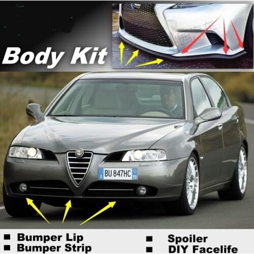 Bumper Lip Deflector Lips For Alfa Romeo 166 AR Front Spoiler Skirt For Fans Car Tuning / Body Kit / Strip
