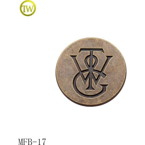 Zinc alloy Jeans button for ladies' coat custom branded logo