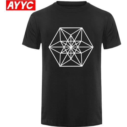 Letters Graphic Art Men T Shirt Sacred Geometry Minimal Goth Chakra Symbol Tshirt Fashion Male T Shirt Men Summer Hot Sale
