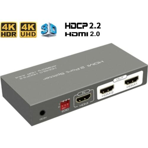 HDMI-compatible 2.0 Splitter HDR HDCP 2.2 2/4-port HDMI-compatible 2.0 splitter 4K 60Hz 1 in 2 out with EDID control