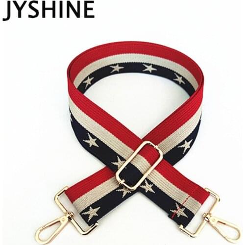 Fashion Stripe Star Widen Bag Replacement Shoulder Strap Women Bag Accessories Adjustable Single Shoulder Diagonal Long Belt