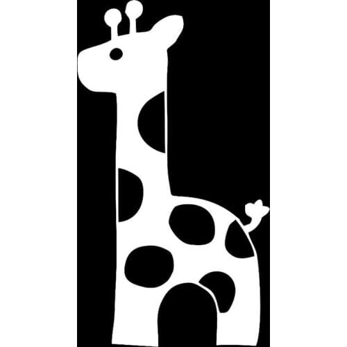 Cartoon Giraffe High Quality Decals Fashion Car Window Decoration Personality Pvc Waterproof Decals Black/white, 16cm*9cm