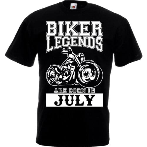 Men T Shirt 2019 Fashion Printed T-Shirt Pure Cotton Men Biker Legends Are Born In July T Shirt Motorbike Motorcycle Dad Birthda