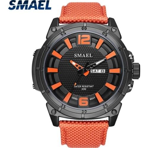 Mens Analog Quartz Watches Leather SMAEL Big Watch Men Alarm relogio Cool Sport Watch Waterproof 1316 Men Watches Digital Sports