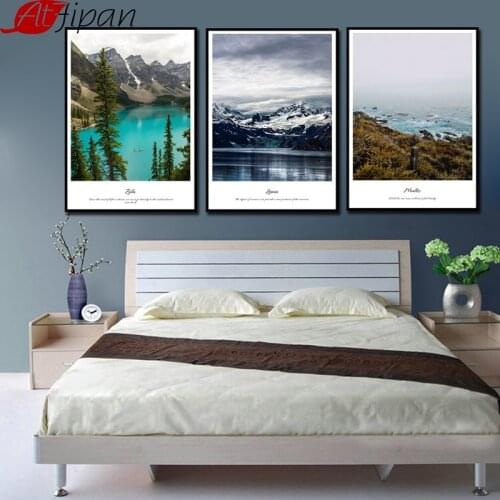 Atfipan No Frame Ocean Sceenry Wall Art Posters And Prints Modern Landscape Canvas Painting Wall Pictures For Living Room Decor