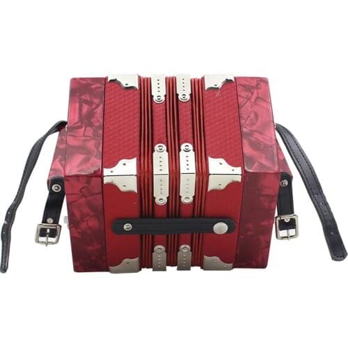 Newly Concertina Accordion 20 Button 40 Reed Musical Instrument with Carrying Bag