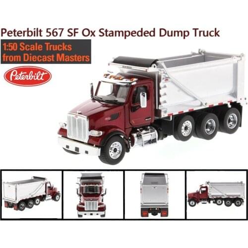 New 2021 DM 1/50 Peterbilt 567 SF Ox Stampeded Dump Truck by Diecast Masters for collection 71077