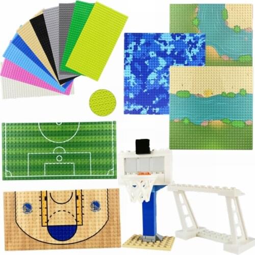 Base plate 16x32 Dots For Locking City Accessories Baseplate Double Sided Set Football Field Ocean Moc Kids Toys Building Blocks