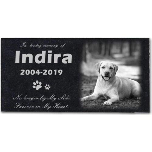 Memorial Tombstone Marble can engrave photos Pet Keepsake Gravestone Tomb Dog Cat For Paw Print Animal ,12"×6" inch JSYS