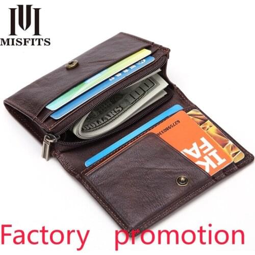Portable Mini Coin Purse Mens Small Trouser Pocket Leather Two Fold Wallet Oil Wax Leather Short Clutch Bag