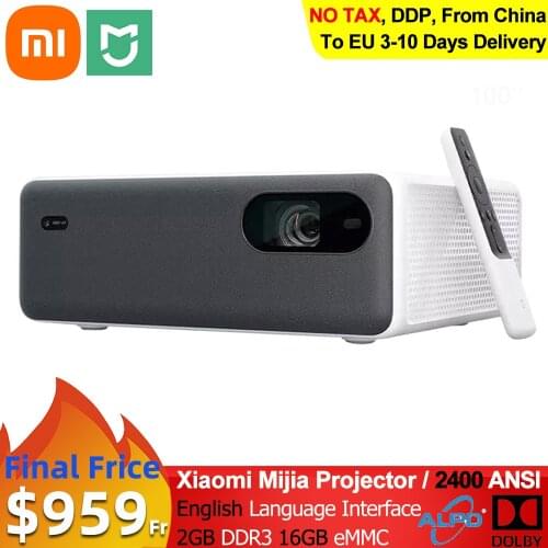 Mijia Projector 2400 ANSI Lumens 1920*1080P MIUI Projection TV 16GB eMMC Wifi Bluetooth ALPD3.0 Laser TV Home Theater