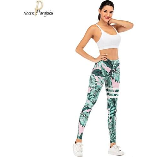 Plus Size Beach Leggins Sexy Women Legging Hawaii Printing Fitness Leggins Fashion Slim Legins High Waist Leggings Woman Pants