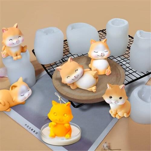 Cute Cat Shaped Silicone Fondant Cake Decorating Mold Epoxy Resin Jelly Pudding Molds Baking Tools Kitchen Accessories