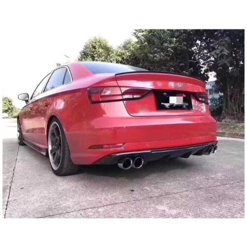 For 2017 2018 2019 Audi A3 Sportback Hatchback Standard Bumper Diffuser Carbon Fiber FRP Car Rear Bumper Spoiler Lip