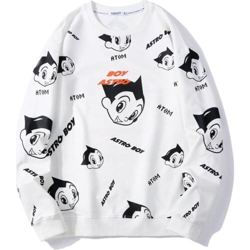 QSuper Astro Boy Anime Men Sweatshirts Autumn&Spring Cartoon Print sweatshirt O-neck Pullover Casual Hip Hop Man Brand Clothing