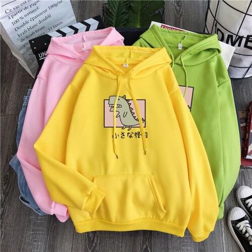 Hoodies Tops Girls Spring Tracksuits Hoody Casual Winter 300 Dinosaur Little Monster Hooded Sweatshirtk Pop 2020 Kawaii Fleece