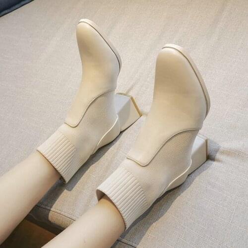 2021 New Comfortable Womens for Office Autumn Fashion Solid Shoes Woman High Heels Lady Ankle Knee High Boots