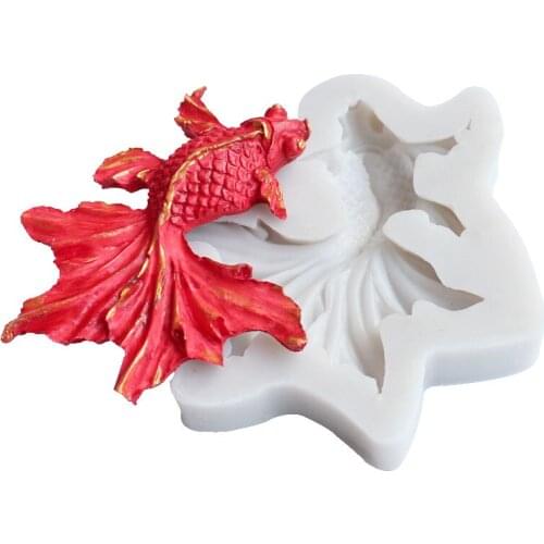 Goldfish Silicone Mold Mirror Crystal Epoxy Mould DIY Handmade Jewelry Pendant Liquid Molds