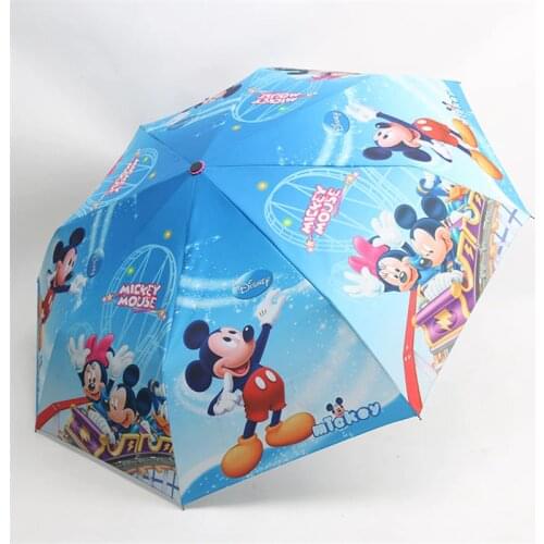 Disney Mickey mouse kids umbrella Three-fold fold able Portable children Umbrella UV Sun Skid Kids Outdoor mickey Umbrella gif