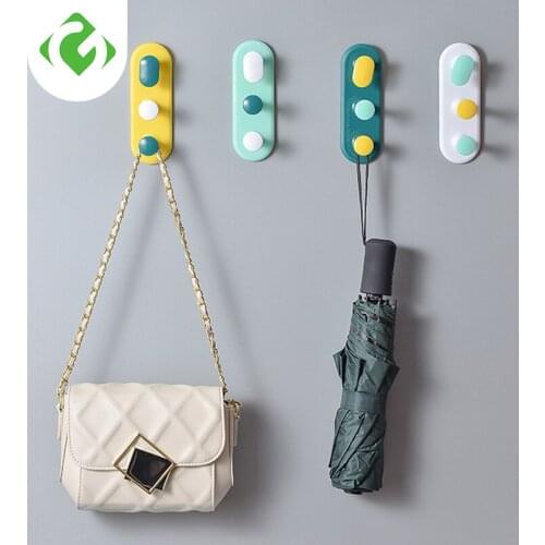 1PC Towel Hook Plastic Door Hanger Self Adhesive Wall Hanger Hat Racks Key Hanger Wall Organizer Home Decor Key Holder GUANYAO