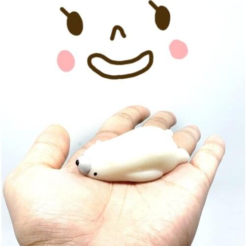 1pcsNew super cute soft Polar bear Animal toy creative Stress Venting Novelty Fun Splat Squeeze Stresses Toy Family decoration