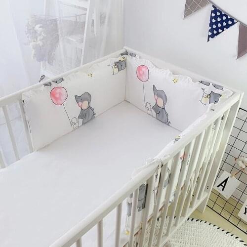 180CM Baby Bed Bumpers Cotton Print U-Shaped Crib Around Cot Protector Cushion Infant Anti-collision Pillow Newborn Room Decor