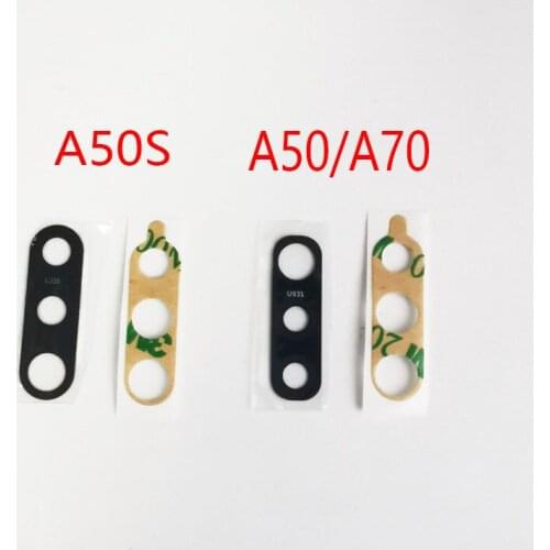 2pcs/lot Back For-Samsung Galaxy A50 A60 A70 A70S Back Rear Camera Glass Lens Parts With Adhesive