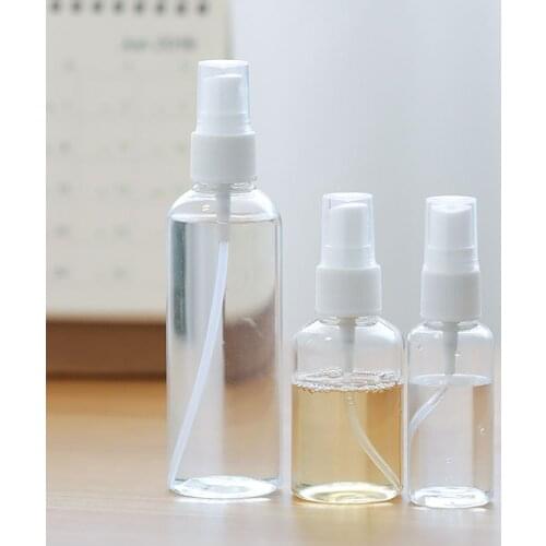 2pcs Transparent 30/50/100ml Refillable BottlesClear Travel Sub Bottle Women Lotion Perfume Holder Empty Cosmestic Container