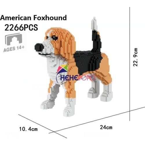2266pcs 8625 Mini Block Blocks Toy Dog Model Foxhound Mini Bricks Building Toy Adults Gifts Birthday 8625 Educational Toys