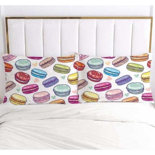 3D Printed Macarons Of All Colors 100%Polyester Pillowcase Printed Home Decorative Pillowcse Pillow Cover Decoraion Bedclothes