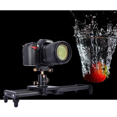 40CM Portable Camera Recorder Silent Carbon Fiber Slide Track Slider Dolly with 4 Roller Bearing Video Movie Photography