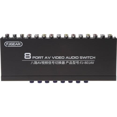 8-Way AV Switch RCA Switcher 8 in 1 out Composite Video L/R Selector Box for DVD STB Game Consoles