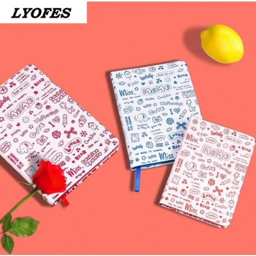 A5 Kawaii Notebook Journal Cute Agenda PU Cover Notepad Cartoon Diary Stationery Office School Supplies Pocket Planner 2021