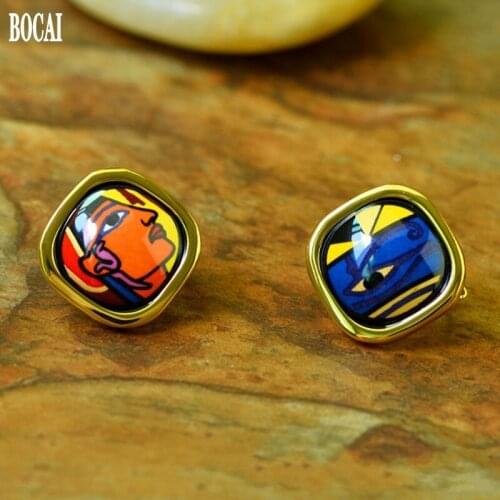 Этнические серьги BOCAI China At AliExpress